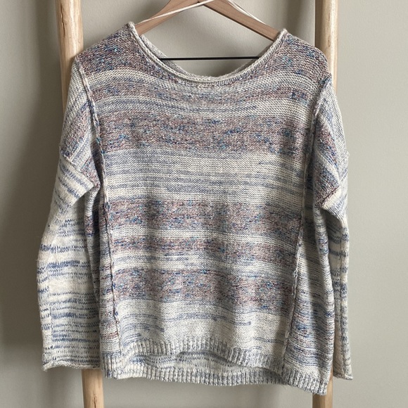 Anthropologie Pilcro Sloane Striped Spacedye Sweater Sz Medium - Picture 2 of 7